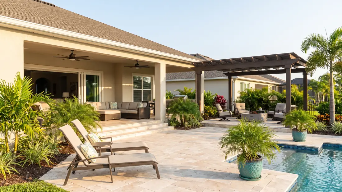 Florida backyard designed for year-round use